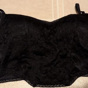 Victoria's Secret Black Lace Bandeau Bralette with Straps